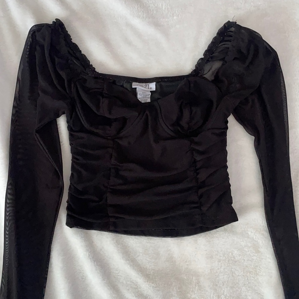Sheer Sleeve Black Longsleeve